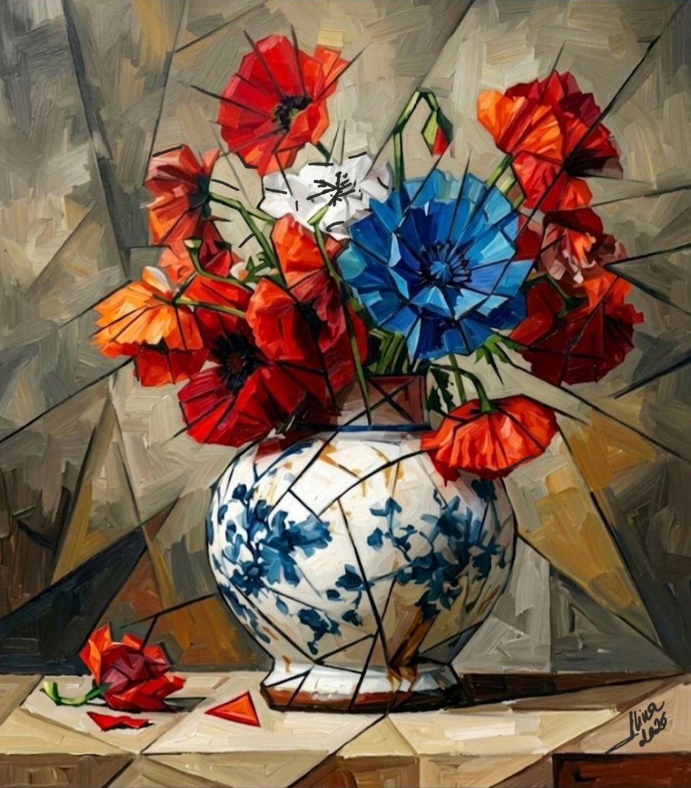 ArteDiAlina.com painting: Blue Flower